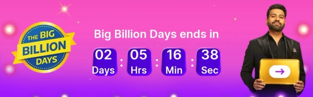 Big Billion Days sale countdown banner
