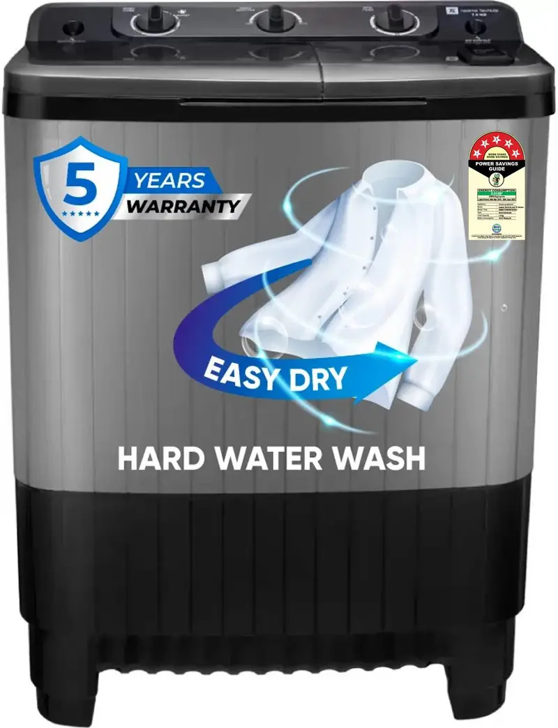 realme TechLife 7.5 kg 5 Star Rating Semi Automatic Top Load Washing Machine Black, Grey (RMSA755NNNDG)