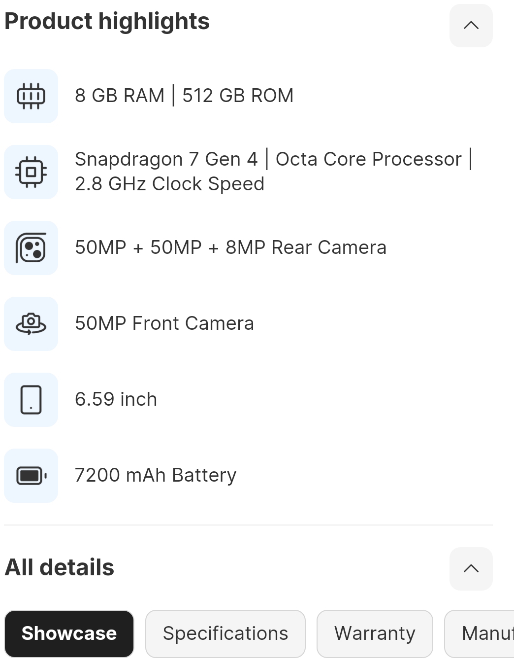Product details and specifications