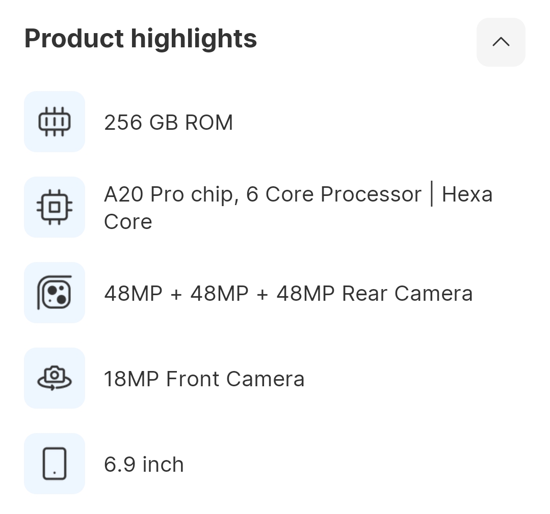 Product details and specifications